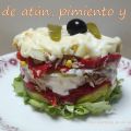 Timbal de atún, pimiento asado y patata