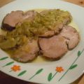 Rotí de cerdo con salsa de puerros,cebolla y[...]