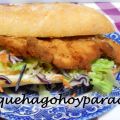 Bocadillo de pollo y ensalada