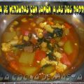 Sopa de verduras con jamón a las dos paprikas