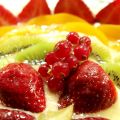 Tarta de frutas con crema de vainilla
