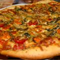 Pizza de verduras y frutos del mar {masa casera}