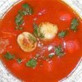 Sopa fría de tomate y romero