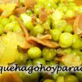 Guisantes salteados con jamón