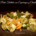 Pasta Trottoles con Esparragos y Cheddar