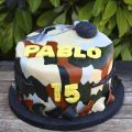 TARTA FONDANT CAMUFLAJE