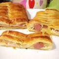 Trenza básica de jamón, queso y salchichas