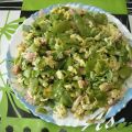 Judias verdes con bacon y huevo