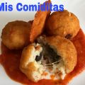 ARANCINI DE BERENJENA CON SALSA NAPOLITANA Y[...]
