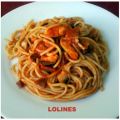 Espaguetis italianos, con nata y bacon y pollo[...]