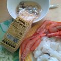 Falso de arroz con sepia y gambas,