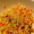 Arroz tres delicias con calabacín