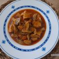 Taquitos de lomo en salsa con champiñones