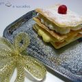 Milhojas de nata y crema pastelera