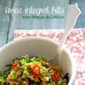 Arroz integral frito con toque asiatico
