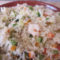 Arroz basmati con verduras y gambas