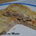 Tortilla francesa con atún y queso