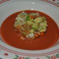 Picadillo de aguacate con gambas y salmorejo de[...]