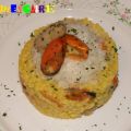 Arroz integral con salchicha fresca y mejillones