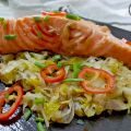 SALMÓN SALTEADO TERIYAKI CON PUERRO DORADO/[...]