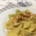 Pappardelle con gambas