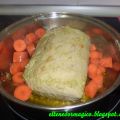 Cinta de lomo a la mostaza con zanahorias