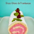 Brazo gitano de queso y frambuesas