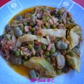 Menestra de verduras con chorizo, beicon y jamón