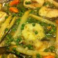 Merluza y mejillones a la Vizcaína