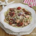 Pasta con salmón fresco