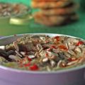 Baba ghanoush con pan naan de ajo