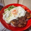 Estilo Loco moco -Arroz con hamburguesa-