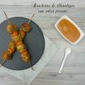 Brochetas de albóndigas con salsa picante
