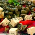 Habitas salteadas con pimiento rojo y tofu