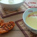Crema de calabacín con garbanzos.