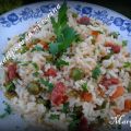 Salteado de arroz con verduras y chorizo
