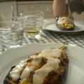 Berenjenas gratinadas rellenas de calabaza