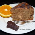 Bizcocho de cacao y naranja confitada.