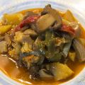 Guiso de setas con bacalao al aroma de azafrán