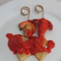 BROCHETAS DE LANGOSTINOS, HALLOUMI Y PIÑA
