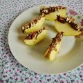 Manzana con nutella y nuez