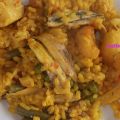Arroz con verduras y boquerones