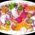 Ensalada de naranjas y rábanos.