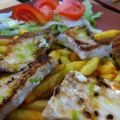 Marrajo a la plancha con aceite de perejil