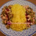 Arroz a la cúrcuma con salteado de tofu