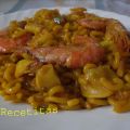 Fideuá caldosilla con gambas
