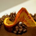 Pastel de chocolate y mandarina
