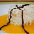 Bolas de Arroz con Leche y Melocotón