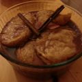 Torrijas de leche en almíbar de vino al horno