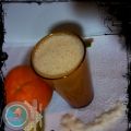 Batido de Leche,Naranja, plátano y coco.